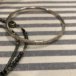 Silpada Pearl and Sterling Silver Flexible cuff